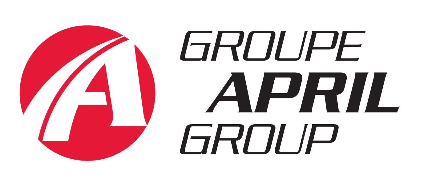 red logo, black text