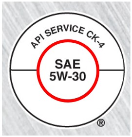 SAE viscosity on API donut for diesel oil